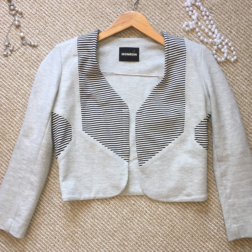 MONROW: Tailored Blazer (gray&black, size S)